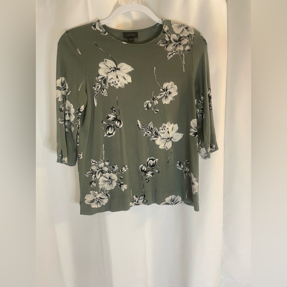 J Jill floral 3/4 top xs women’s